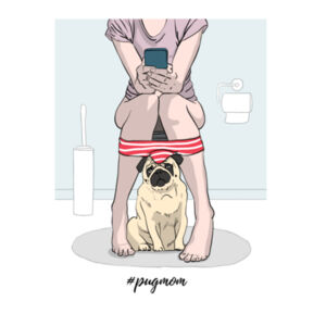 Pug Mom (Fawn) - Womens Maple Organic Tee Design