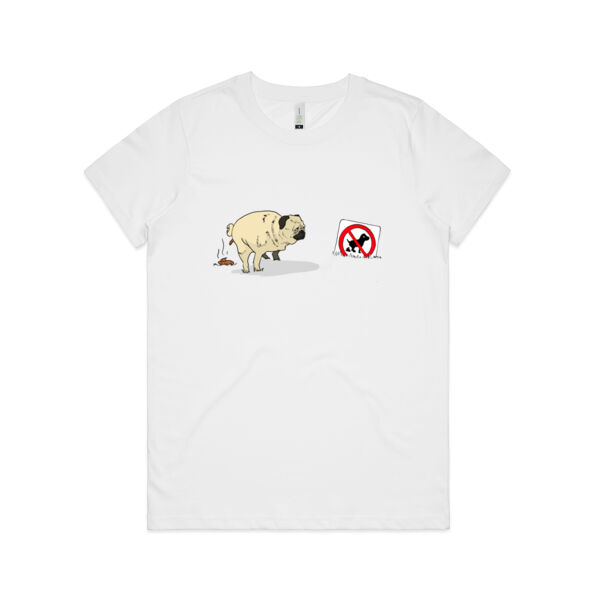 Pugs don't care - Womens Maple Organic Tee Thumbnail